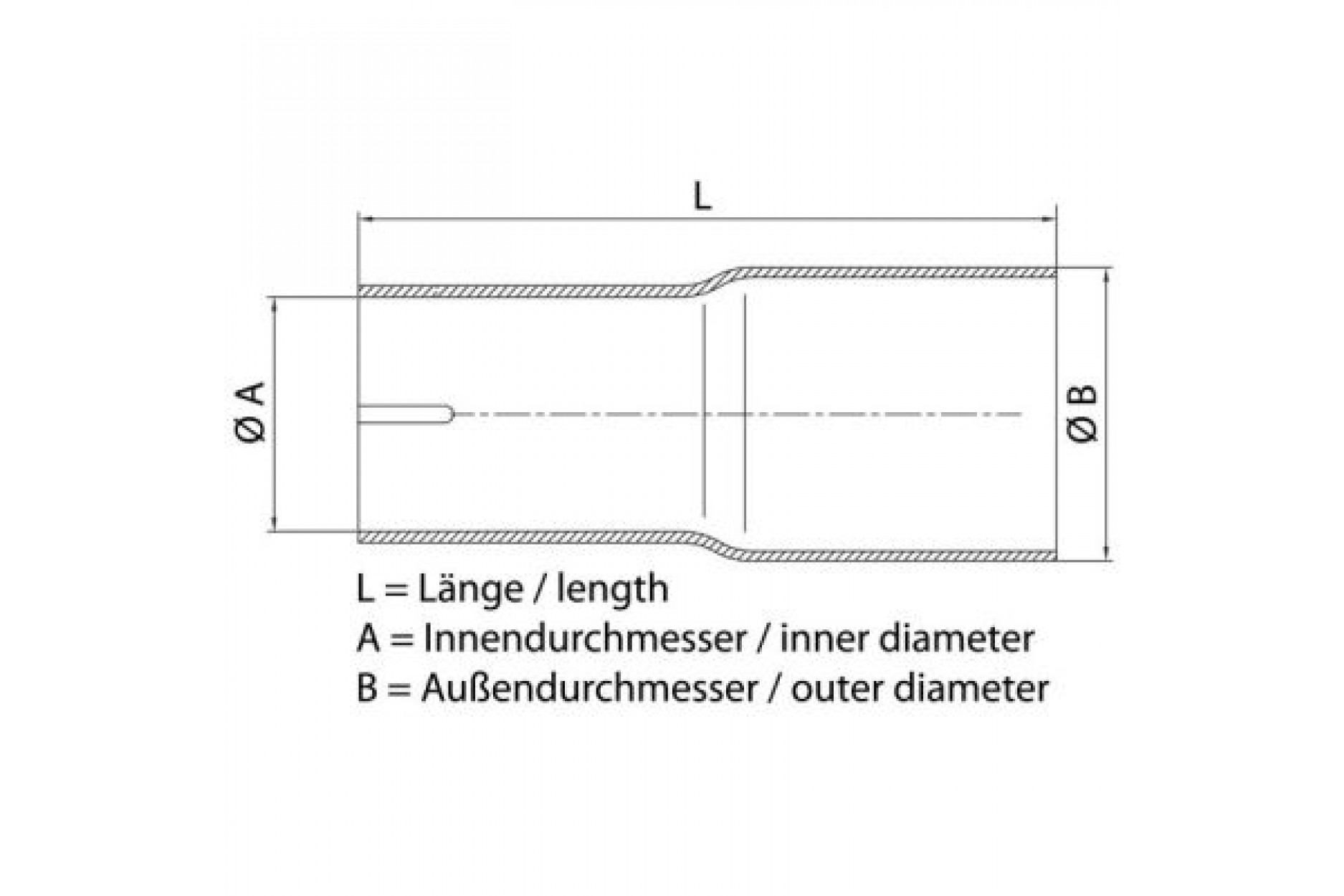 Remus AD0057 Distanzrohr  A5, AD0057, L180 / i50,2 auf a60,8